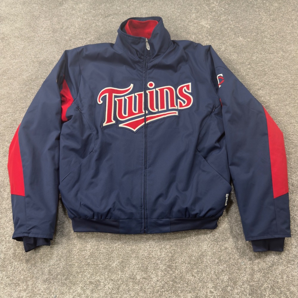 Majestic Minnesota Twins Jacket Mens Small Navy‎ Blue MLB Authentic Therma Base